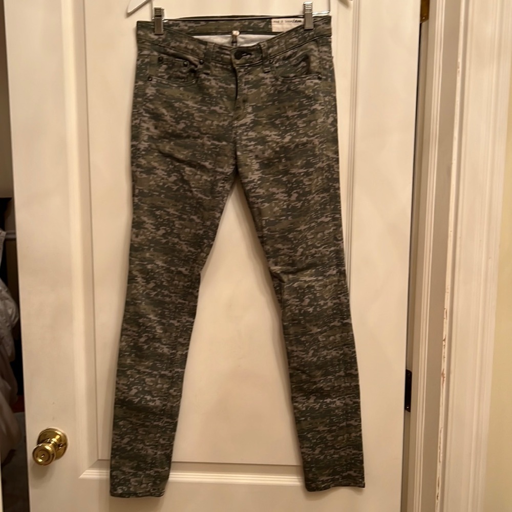 Rag & Bone camo print skinny jeans